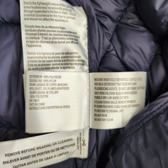 Michael Kors Packable Puffer Down Coat Navy Women’s Medium Quilted Jacket NWT - Picture 3 of 7